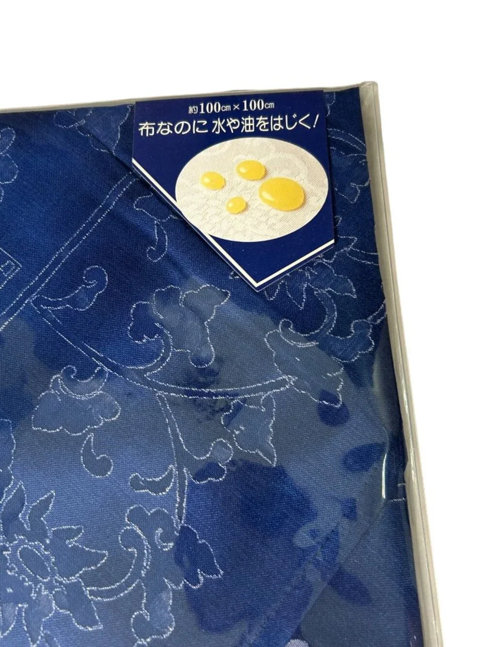 NEW Gen Collection Jacquard Designer Tablecloth Floral Japan Round Blue Fabric
